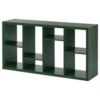 IKEA KALLAX Etajera, verde inchis, 147x77 cm