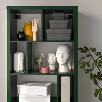 IKEA KALLAX Etajera, verde inchis, 147x77 cm