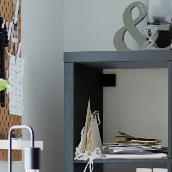 IKEA KALLAX Etajera+2 organizatoare, negru-maro, 77x147 cm