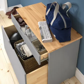 IKEA KALLSÖ Banca depozitare, gri, 80x38x56 cm