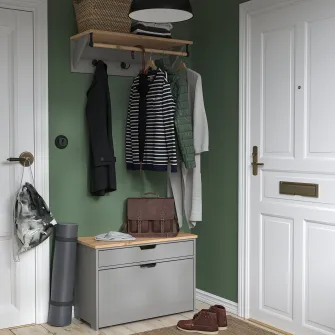 IKEA KALLSÖ Cuier perete, gri, 80 cm