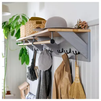 IKEA KALLSÖ Cuier perete, gri, 80 cm