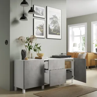 IKEA KALLVIKEN Front usa/sertar, gri aspect beton, 60x38 cm