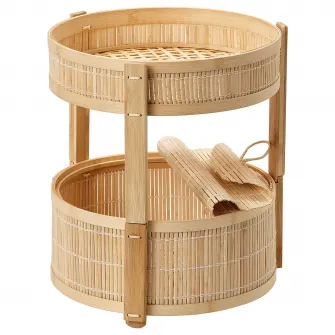 IKEA KANELMOTT Cos legume/fructe, set 2 bucati, bambus