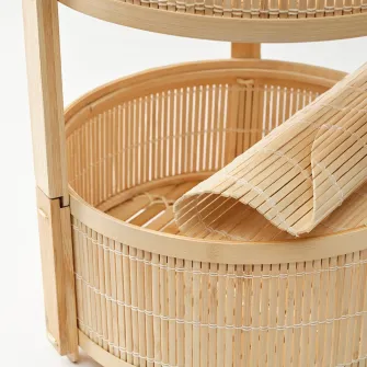 IKEA KANELMOTT Cos legume/fructe, set 2 bucati, bambus