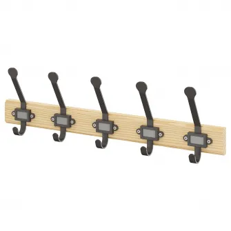 IKEA KARTOTEK Cuier 5 agatatori, pin/gri