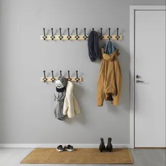 IKEA KARTOTEK Cuier 5 agatatori, pin/gri