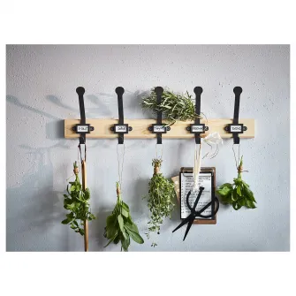 IKEA KARTOTEK Cuier 5 agatatori, pin/gri