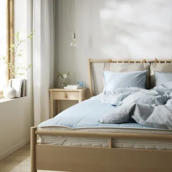 IKEA KEJSAROLVON Protectie saltea, bej/albastru, 140x200 cm