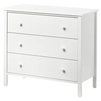KILBERGET comoda 3 sertare, alb, 86x78 cm