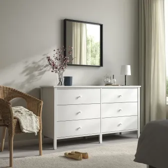 KILBERGET comoda 6 sertare, alb, 144x78 cm