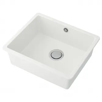 IKEA KILSVIKEN Chiuveta incorporata, 1 cuva, alb/compozit cuart, 56x46 cm