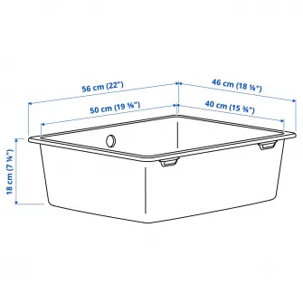 IKEA KILSVIKEN Chiuveta incorporata, 1 cuva, gri-bej compozit cuart, 56x46 cm