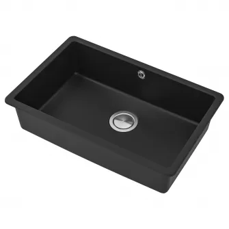 IKEA KILSVIKEN Chiuveta incorporata, 1 cuva, negru compozit cuart, 72x46 cm