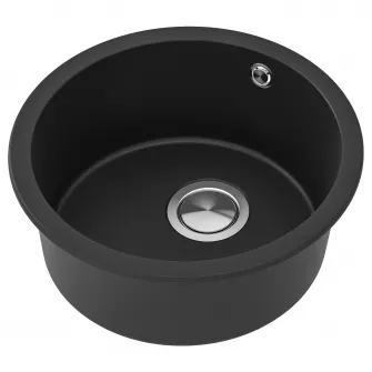 IKEA KILSVIKEN Chiuveta incorporata, 1 cuva, negru/compozit cuart, 47 cm