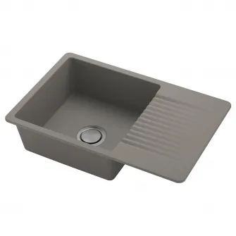 IKEA KILSVIKEN Chiuveta incorporata, 1cuva+uscator, gri-bej compozit cuart, 72x46 cm