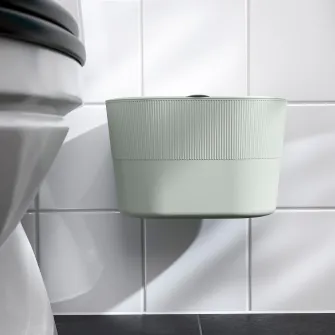 IKEA KINNASJÖ Cos gunoi, cu capac autoadeziv/verde, 4 l