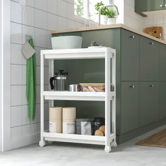 IKEA KINNASJÖ Cos gunoi, cu capac autoadeziv/verde, 4 l
