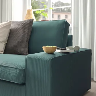 IKEA KIVIK Canapea 3 locuri cu sezlong, Kelinge gri-turcoaz
