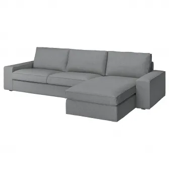 IKEA KIVIK Canapea 4 locuri cu sezlong, Tibbleby bej/gri