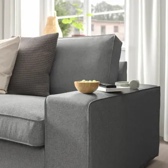 IKEA KIVIK Canapea 4 locuri cu sezlong, Tibbleby bej/gri