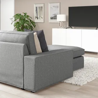 IKEA KIVIK Canapea 4 locuri cu sezlong, Tibbleby bej/gri