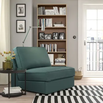 IKEA KIVIK Canapea extensibila 1 loc, Kelinge gri-turcoaz