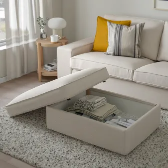 IKEA KIVIK Taburet cu depozitare, Tresund bej deschis