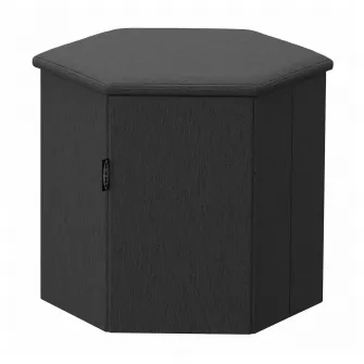 IKEA KJUGE Pouf cu depozitare, Knisa gri inchis