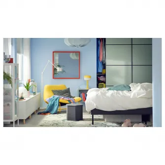 IKEA KJUGE Pouf cu depozitare, Knisa gri inchis
