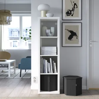 IKEA KJUGE Pouf cu depozitare, Knisa gri inchis