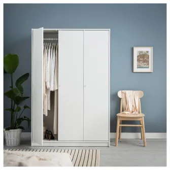 IKEA KLEPPSTAD Dulap cu 3 usi, alb, 117x176 cm