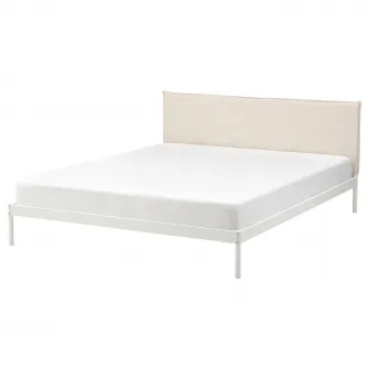 IKEA KLEPPSTAD Cadru pat, alb/Vissle bej, 160x200 cm