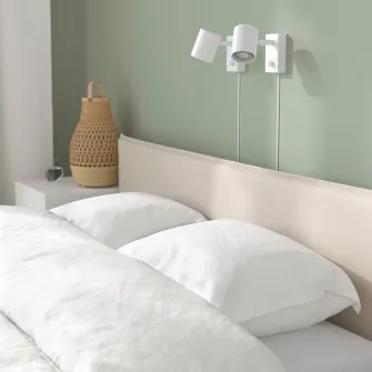 IKEA KLEPPSTAD Cadru pat, alb/Vissle bej, 160x200 cm