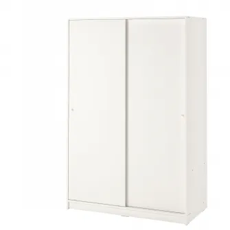 IKEA KLEPPSTAD Dulap de haine cu usi glisante, alb, 117x176 cm