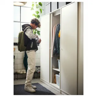 IKEA KLEPPSTAD Dulap de haine cu usi glisante, alb, 117x176 cm