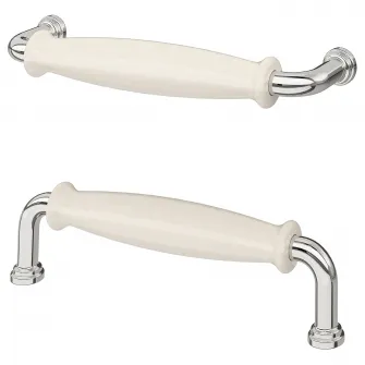 IKEA KLINGSTORP Maner, alb murdar/cromat, 141 mm