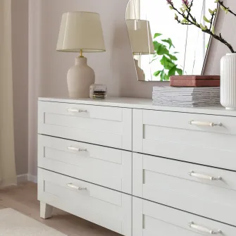 IKEA KLINGSTORP Maner, alb murdar/cromat, 141 mm