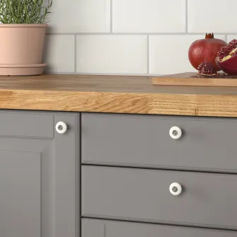 IKEA KLINGSTORP Maner, alb murdar/cromat, 23 mm