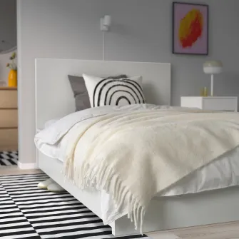 IKEA KLIPPOXEL Patura, alb murdar, 130x170 cm