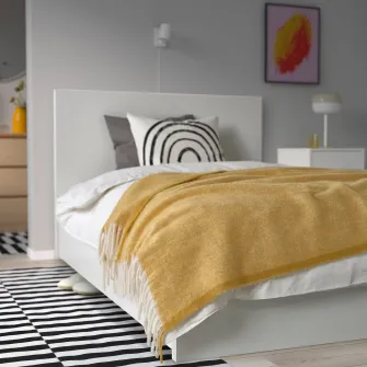 IKEA KLIPPOXEL Patura, bej-galben, 130x170 cm