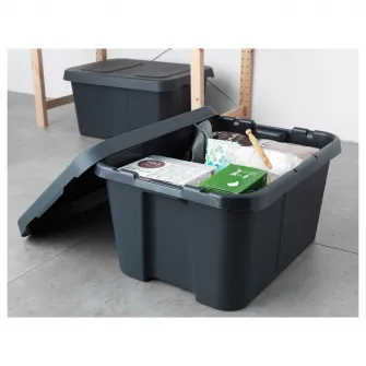 IKEA KLÄMTARE Cutie cu capac interior/exterior, gri inchis, 58x45x30 cm