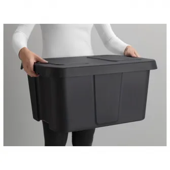 IKEA KLÄMTARE Cutie cu capac interior/exterior, gri inchis, 58x45x30 cm