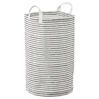 IKEA KLUNKA Cos rufe, alb/negru, 60 l