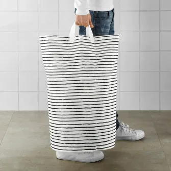 IKEA KLUNKA Cos rufe, alb/negru, 60 l