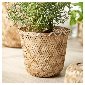 IKEA KLYNNON Ghiveci, lucrat manual bambus, 15 cm