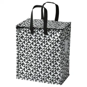 IKEA KNALLA Sacosa, negru/alb, 40x25x47 cm/47 l