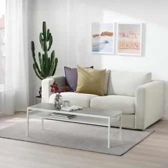 IKEA KNARDRUP Covor, fir scurt, gri, 133x195 cm