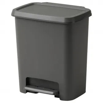 IKEA KNÖCKLA Cos pedala, gri inchis, 25 l