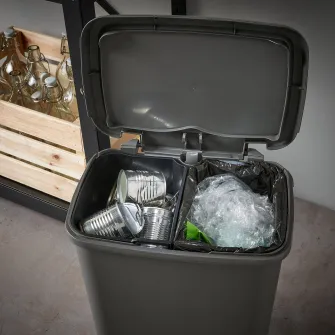IKEA KNÖCKLA Cos pedala, gri inchis, 25 l